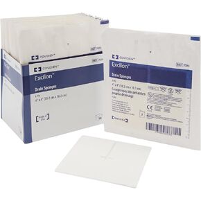 Covidien 7086 Excilon Drain Sponge, Sterile 2's in Peel-Back Package, 4" x 4", 6-ply (Pack of 50) - 1 box