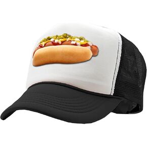 HOT DOG - Concession Truck Fair Carnival Snack - Vintage Retro Style Trucker Cap Hat