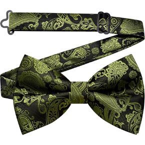 GUSLESON Bow Ties for Men Pre-tied Adjustable Paisley Bowties for Wedding Business Party