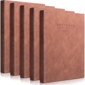 SATINIOR 5 Pack A4 Notebooks large Journal 360 Pages Leather Softcover Hardcover Notebook Thick Paper Lined Notebook for Office Home School Business Writing, 8.5'' x 11'' (Mixed Color)