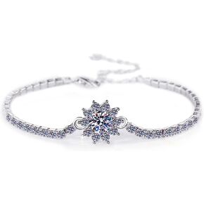 Moissanite Bracelet, Moissanite Tennis Bracelet, Moissanite Bracelets for Women, Women's Tennis Bracelets, Tennis Bracelets S925 Sterling Silver(1ct)