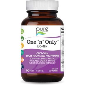 Pure ESSENCE LABS فيتامينات متعددة للنساء فقط، مكمل عشبي طبيعي مرة واحدة يوميًا مع فيتامين D3 وB12 والبيوتين مع الأطعمة الكاملة، 30 قرصًا in Kuwait