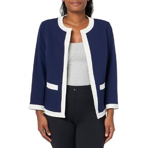 Kasper Women's Plus Size Framed Jacket with Patch Pockets