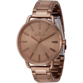 Invicta Lady's Wildflower 38mm Stainless Steel Quartz Watch, Brown (Model: 46336)