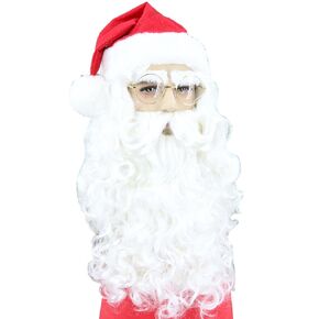 Christmas Santa Wig Beard and Hat Set Santa Suit Costumes Adult