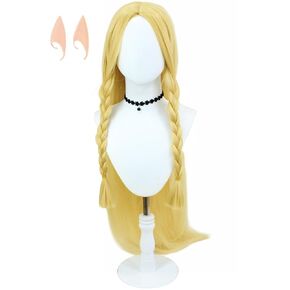 C-ZOFEK Marcille Donato Cosplay Blonde Wig with Elf Ears for Halloween Anime Party (Blonde)