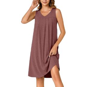 قميص نوم نسائي من Rooscier برقبة على شكل حرف V بدون أكمام وقمصان نوم صغيرة مطوية in Kuwait