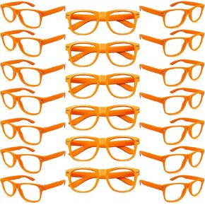 20 Kids Pretend Play Glasses Bulk, No Lens Frame Fake Glasses Boys Girls Birthday Party Favors