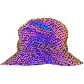 Reflective Bucket Hat for Men Women Rave Bucket Hats Night Fluorescent Fisherman Cap Unisex Casual Luminous Halloween
