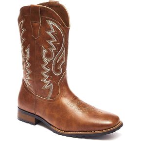 Men's Cowboy Western Embroidered Square Toe Boots WESTERN-03