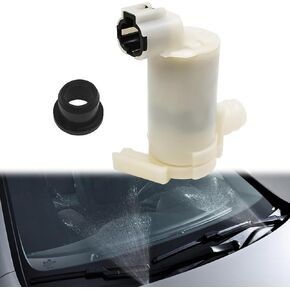 Windshield Washer Motor Pump, Spray Windshield Washer Fluid Pump with Grommet, Compatible with Jeep, Dodge, Chrysler, Volkswagen, Audi, BMW, Chevrolet, Ford