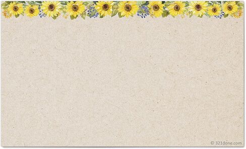 321Done Sunflower Index Cards - Made in USA - Large 4x6 (Set of 50) Rustic Kraft Tan College-Ruled Lined Notecards Double-Sided, Thick Heavy Duty Cardstock, Cute Pretty Sun Flowers Floral Ruled Lines in Saudi Arabia