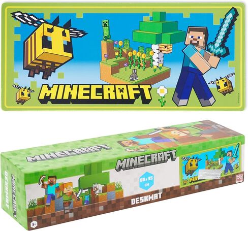 Minecraft Desk Pad for Kids and Teenagers, Non-Slip Desk Mouse Mat 80 x 35cm - Gamer Gifts (Green) in Saudi Arabia