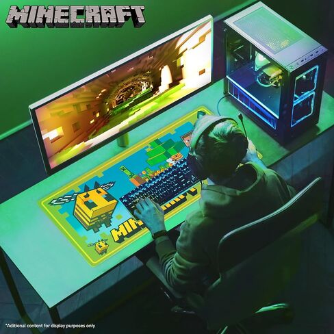 Minecraft Desk Pad for Kids and Teenagers, Non-Slip Desk Mouse Mat 80 x 35cm - Gamer Gifts (Green) in Saudi Arabia