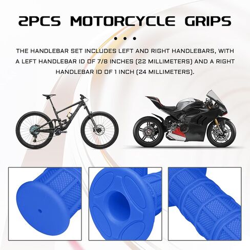 2PCS Dirt Bike Grips Motorcycle Grips, Anti-Slip Rubber Pro Taper Grips 7/8" ATV Handlebar Grips for CRF YZF WRF KXF KLX TTR RMZ Pit Offroad Dirt Bike Motocross for Women & Men(Black) in Kuwait