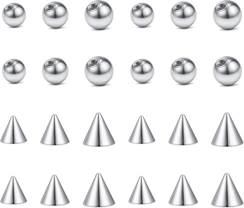 D.Bella Replacement Balls Surgical Steel Piercing Balls for Belly Navel Nipple Tongue Industrial Barbell Nose Septum Lip Eyebrow Ear Rings Body Piercing Jewelry Patrs in Kuwait