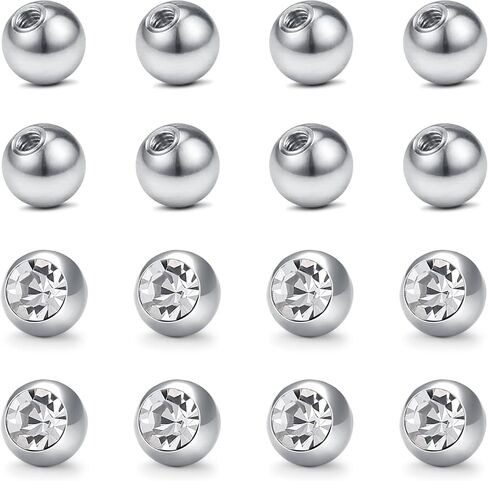 D.Bella Replacement Balls Surgical Steel Piercing Balls for Belly Navel Nipple Tongue Industrial Barbell Nose Septum Lip Eyebrow Ear Rings Body Piercing Jewelry Patrs in Kuwait