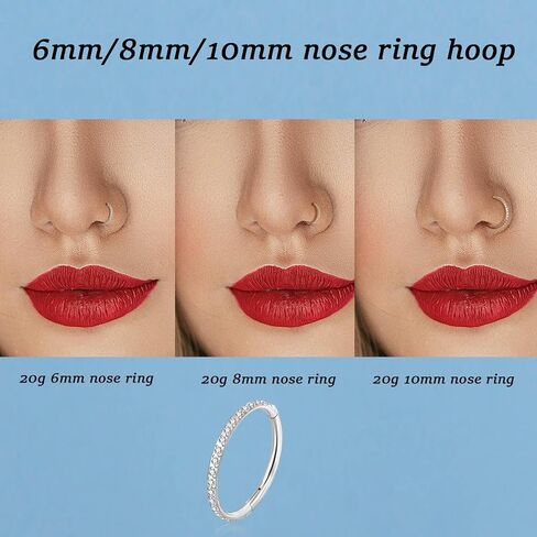 G23 Titanium Nose Rings Hoops Seamless Clicker Cz Nose Septum Piercings Rings Cute Diamond Hinged 16g 20g Cartilage Conch Daith Helix Tragus Piercing Jewelry in Saudi Arabia
