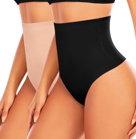 Tummy Control Thong Shapewear For Women High Waist Shaping Thong Panties Body Shaper Girdle Underwear in Saudi Arabia