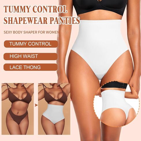Tummy Control Thong Shapewear For Women High Waist Shaping Thong Panties Body Shaper Girdle Underwear in Saudi Arabia