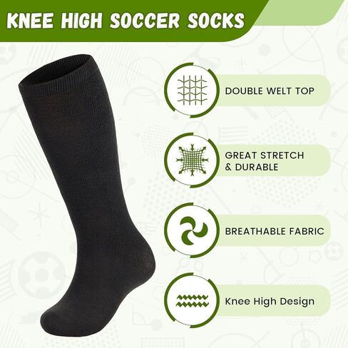 American Trends Toddler Soccer Socks 4 Pairs Kids Toddler Soccer Socks Softball Football Socks Knee High Socks for Boys Girls in Saudi Arabia
