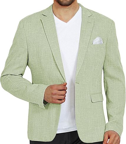 Men’s Blazer Casual Sport Coats Slim Fit Lightweight Suit Jacket One Button Summer Blazers with Pocket Square in Saudi Arabia