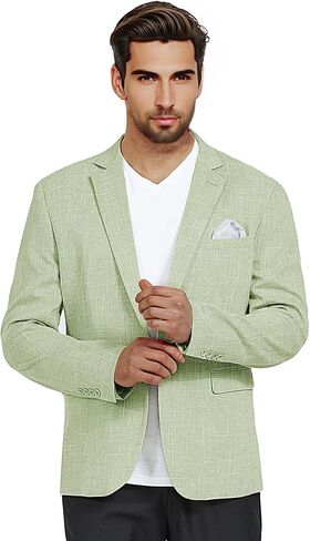 Men’s Blazer Casual Sport Coats Slim Fit Lightweight Suit Jacket One Button Summer Blazers with Pocket Square in Saudi Arabia