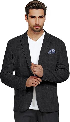 Men’s Blazer Casual Sport Coats Slim Fit Lightweight Suit Jacket One Button Summer Blazers with Pocket Square in Saudi Arabia