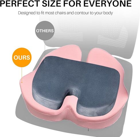 وسادة مقعد كبيرة جدًا لكرسي المكتب، وسادة مقعد لتخفيف الضغط للجلوس لفترة طويلة، وسادة عصعص ثابتة من إسفنج الذاكرة غير قابلة للانزلاق لتخفيف آلام عرق النسا/الورك/عظم الذنب لكراسي المكتب/السيارة in Kuwait