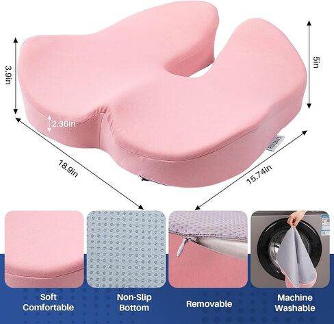 وسادة مقعد كبيرة جدًا لكرسي المكتب، وسادة مقعد لتخفيف الضغط للجلوس لفترة طويلة، وسادة عصعص ثابتة من إسفنج الذاكرة غير قابلة للانزلاق لتخفيف آلام عرق النسا/الورك/عظم الذنب لكراسي المكتب/السيارة in Kuwait