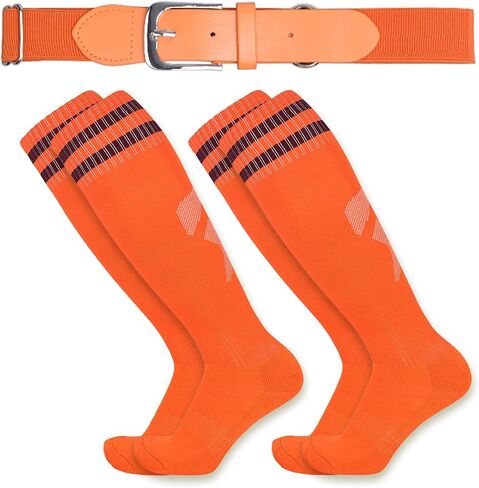 Youth Kids Baseball/Softball Socks and Belt Combo, Boys' Athletic Socks & Belt Team Sport Socks for Boy Girl in Saudi Arabia
