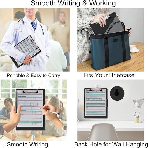 Clipboard with Storage,Cleaview Clip Boards 8.5x11,with 2 Storage Case, Heavy Duty Clear Visible Top Panel Storage Clipboards,Side Opening Nursing High Capacity Clipboard Folder,Office Supplie(Black) in Saudi Arabia