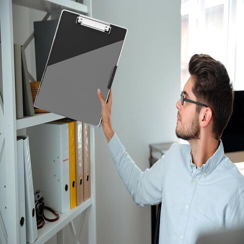 Clipboard with Storage,Cleaview Clip Boards 8.5x11,with 2 Storage Case, Heavy Duty Clear Visible Top Panel Storage Clipboards,Side Opening Nursing High Capacity Clipboard Folder,Office Supplie(Black) in Saudi Arabia