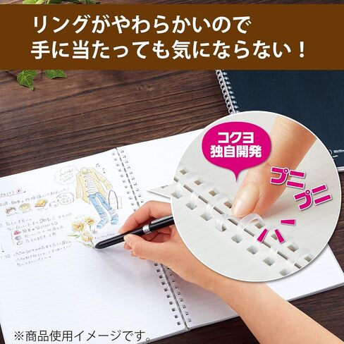 KOKUYO D Shaped Soft Ring Notebook, 7mm Rule, 31 Lines, 80 Sheets, B5, Navy, Natural Style, Japan Import (SU-SV608A-DB) in Saudi Arabia