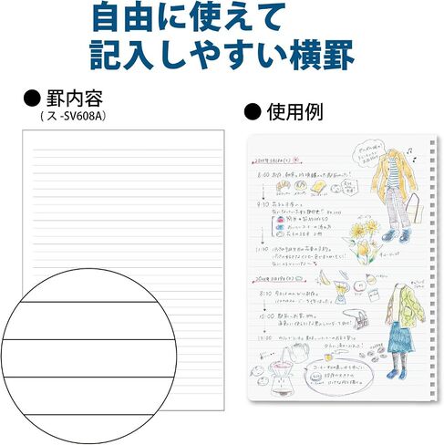 KOKUYO D Shaped Soft Ring Notebook, 7mm Rule, 31 Lines, 80 Sheets, B5, Navy, Natural Style, Japan Import (SU-SV608A-DB) in Saudi Arabia