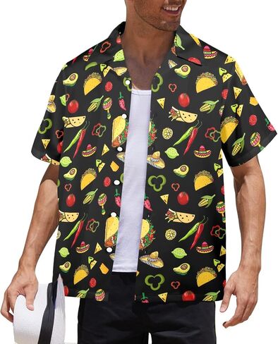 HUGLAZY Hawaiians Shirt for Men Short Sleeves Button Down Beach Shirt Summer Men Party Outfit in Saudi Arabia