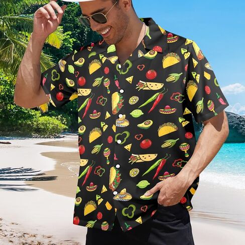 HUGLAZY Hawaiians Shirt for Men Short Sleeves Button Down Beach Shirt Summer Men Party Outfit in Saudi Arabia