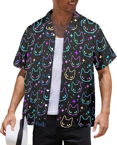HUGLAZY Hawaiians Shirt for Men Short Sleeves Button Down Beach Shirt Summer Men Party Outfit in Saudi Arabia