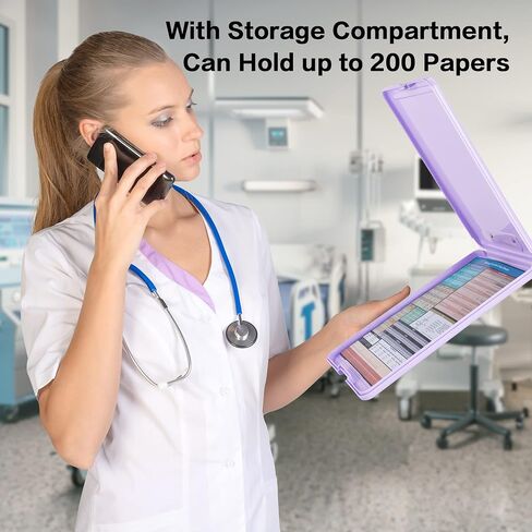 Deli Nursing Clipboard with Storage, Nurse Clipboard with 5 Quick Access Cheat Sheet for Nurses, Nursing Students, Doctor, Medical Professionals, Purple in Saudi Arabia