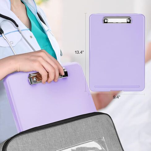 Deli Nursing Clipboard with Storage, Nurse Clipboard with 5 Quick Access Cheat Sheet for Nurses, Nursing Students, Doctor, Medical Professionals, Purple in Saudi Arabia