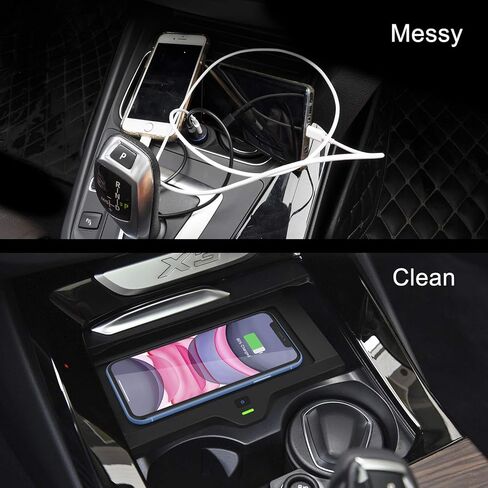 CarQiWireless شاحن سيارة لاسلكي لسيارات BMW X3 G01 2018-2022 2023 2024 BMW X4 2019 2020 2021 2022 2023 2024 ملحقات لوحة شحن لاسلكية للنساء والرجال والفتيات in Kuwait