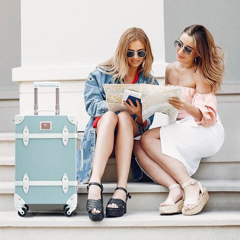 Unitravel Vintage Suitcase Set for Women, 3 Piece PU Leather Retro Luggage Sets, Hardside Spinner Travel Trunk with Combo Lock, 20''/24''/28'', Leopard in Saudi Arabia