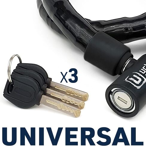 قفل كابل Phyton Urban UR5100، كابل فولاذي مقوى مع درع مفصلي مرن للغاية، قفل أمان عالي، كابل مدرع مضاد للسرقة للدراجات النارية، الدراجة الكهربائية، سكوتر، 100 سم / 3.3 قدم in Kuwait