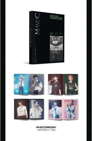 محتويات الجولة العالمية الثانية لـ Stray Kids MANIAC في سيول + كتاب الصور + ملصق قابل للطي على العبوة + تتبع SKZ مختوم (مجموعة كاملة (DVD + Blu-ray)) in Kuwait