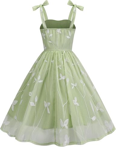 IBTOM CASTLE Women Floral Dress Summer Boho Corset Square Neck Strapped Swing A Line Beach Wedding Party Vintage Ball Gown in Saudi Arabia