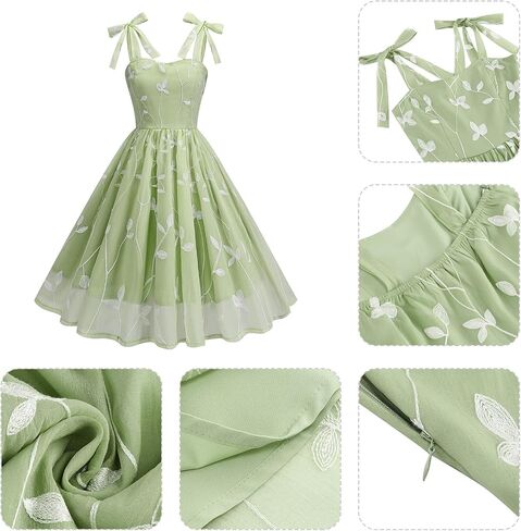 IBTOM CASTLE Women Floral Dress Summer Boho Corset Square Neck Strapped Swing A Line Beach Wedding Party Vintage Ball Gown in Saudi Arabia