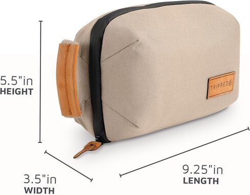 TRIPPED Travel Gear Tech Bag Organizer - Small Electronics Organizer Pouch for Travel - Premium Travel Case with Leather Accents - Mesh Pocket for Cables, Cords and Chargers in Saudi Arabia