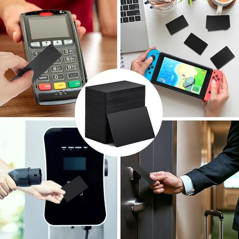 100 قطعة من بطاقات NFC الفارغة البلاستيكية السوداء رقاقة 868 بايت بطاقات ألوان الذاكرة الرقمية القابلة للبرمجة NFC بطاقات الأعمال الرقمية، متوافقة مع أجهزة الهواتف الذكية التي تدعم تقنية NFC in Kuwait