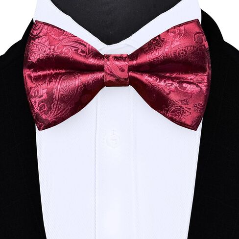 GUSLESON Bow Ties for Men Pre-tied Adjustable Paisley Bowties for Wedding Business Party in Kuwait