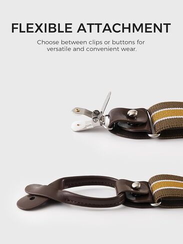 Suspenders for Men with Clip & 6 Buttons 1.4in Y-Shape Stainless Steel in Saudi Arabia